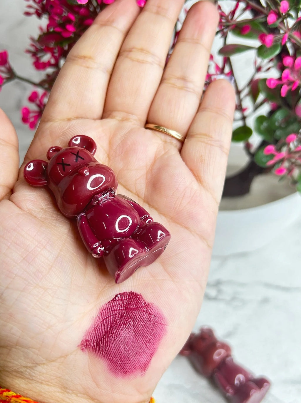 Matte Lip Tint Bear Keychain