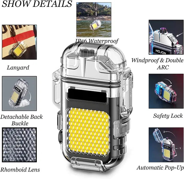 Metal Black LED Flashlight Lighter